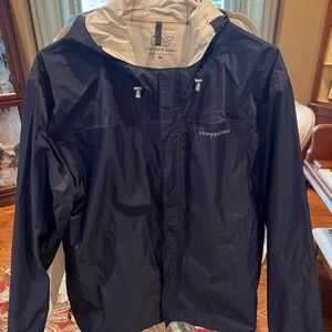 Navy Vineyard Vines Beacon Full Zip Hooded Rain Jacket Medium
